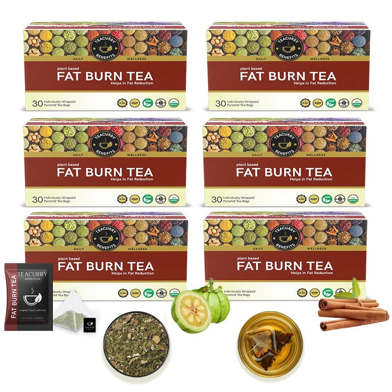 Teacurry Fat Burn Tea (180 Tea Bags 6 Month Pack) - Helps to Manage Fat, Get Toned & Slimmer Body | Natural Herbal Tea - Image 1