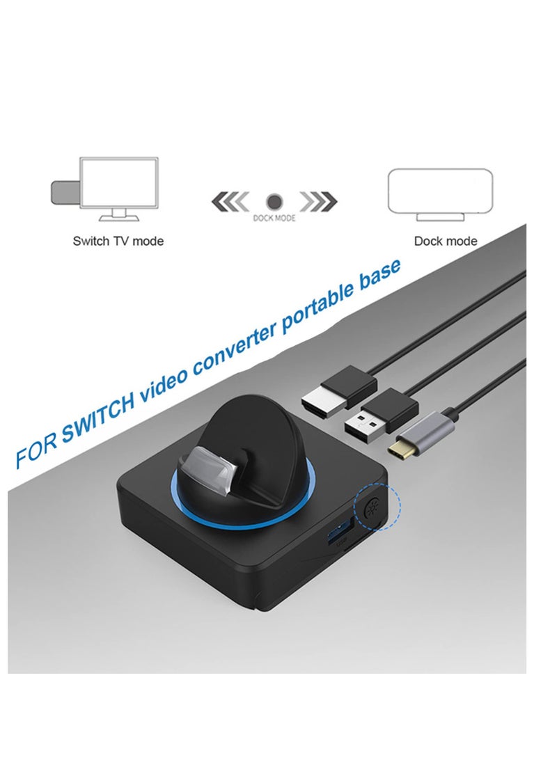 Game Console TV Dock, Docking Station for Switch, Portable 5 in 1 USB Type C HD Multimedia Interface 4K Docking Station, for Switch OLED and Lite