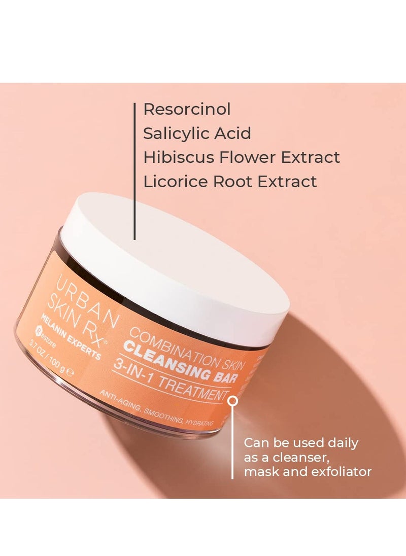 Urban Skin Rx Urban Skin Rx Combination Skin Cleansing Bar | 3-in-1 Daily Cleanser, Exfoliator, and Mask Smooths, Hydrates, Improves the Appearance of Skin Tone + Texture, Formulated with Salicylic Acid | 2.0 Oz  - Image 2