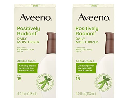 Aveeno Aveeno Positively Radiant Daily Moisturizer with SPF 15, 2 x 120 ml (2 x 4 oz)