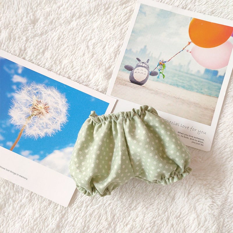 Trendy Labubu Doll Clothes Sweaters Scarves Green background white dot tight pants 