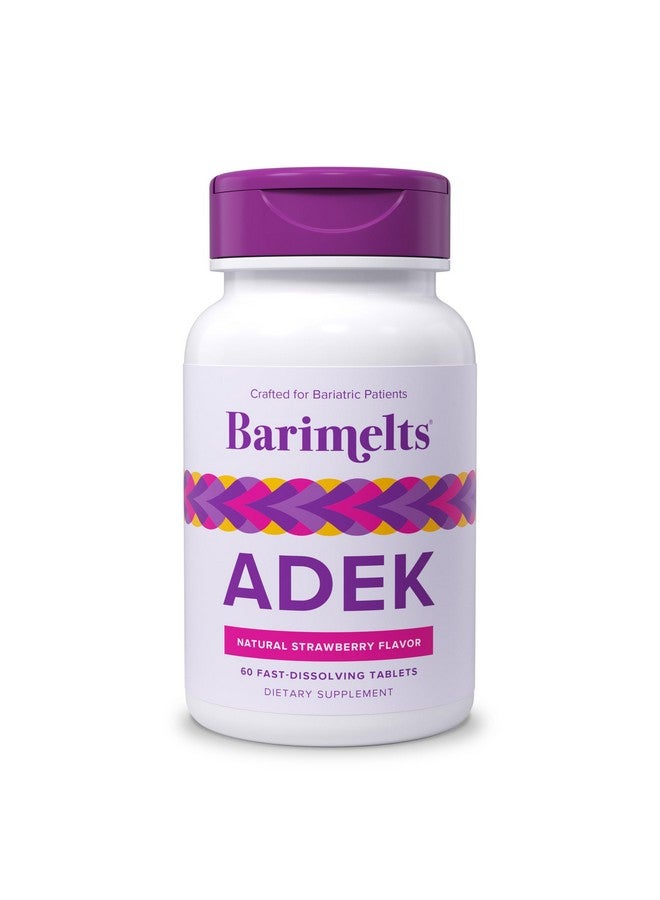 Barimelts ADEK - 60 Fast-Dissolving Tablets (2-Month Supply) - Sugar-Free Bariatric Vitamins for Women Including Vitamin A, Vitamin D, Vitamin E & Vitamin K, Natural Strawberry Flavor - Image 1