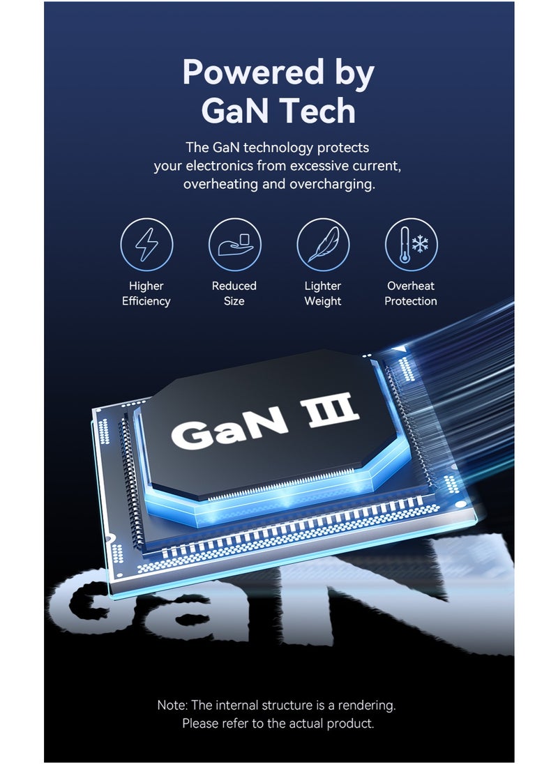 فينشن شاحن VENTION ثنائي المنافذ USB (C + C) GaN (45 واط/45 واط) قابس المملكة المتحدة أسود رقم الموديل FESB0-UK  - Image 4
