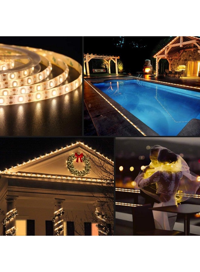 امير أضواء شريطية ليد مطورة، 90 مصباح ليد بطول 9.84 قدم، أضواء شريطية مرنة تعمل بالطاقة الشمسية، 8 أوضاع إضاءة، مقاومة للماء للفناء والحديقة والمنزل وحفلات الزفاف والفناء (أبيض دافئ) - Image 2