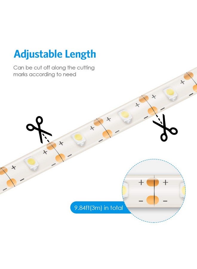 امير أضواء شريطية ليد مطورة، 90 مصباح ليد بطول 9.84 قدم، أضواء شريطية مرنة تعمل بالطاقة الشمسية، 8 أوضاع إضاءة، مقاومة للماء للفناء والحديقة والمنزل وحفلات الزفاف والفناء (أبيض دافئ) - Image 4