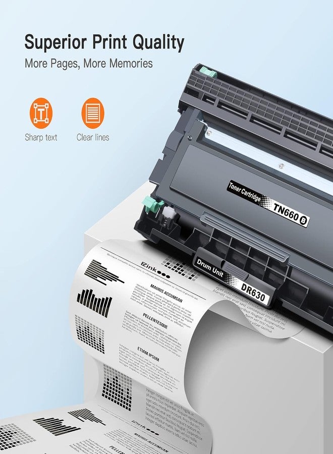 E-Z Ink Compatible Toner Cartridge & Drum Unit Replacement for Brother TN660 TN630 DR630 High Yield to use with HL-L2380DW HL-L2300D HL-L2340DW MFC-L2680W MFC-L2740DW Printer (Black, 3 Pack) - Image 3