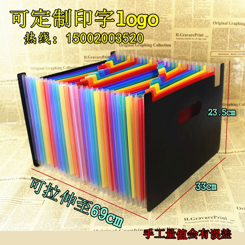 Student Office 24-Layer 37-Layer Pp Multi-Layer Organ Bag Data Bag Color Test Paper Folder Desktop Finishing Rack - Image 4