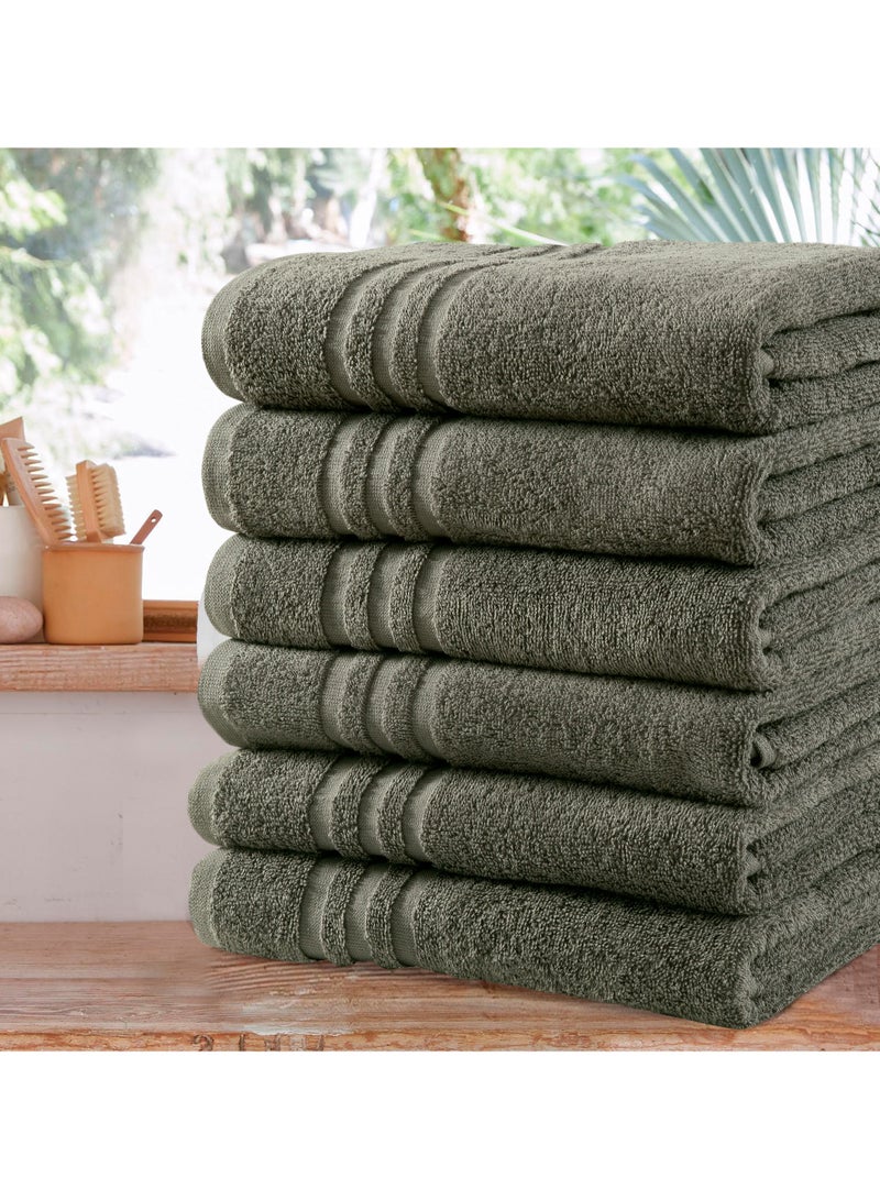 Bliss Casa Cotton Hair Towels 20x40 Inch (6 Pack) Multipurpose Light-Weight & Absorbent Quick Drying Towels Set for Hand, Gym, Pool, Spa, Hotel and Salon (White) (Dark Gray) - Image 3