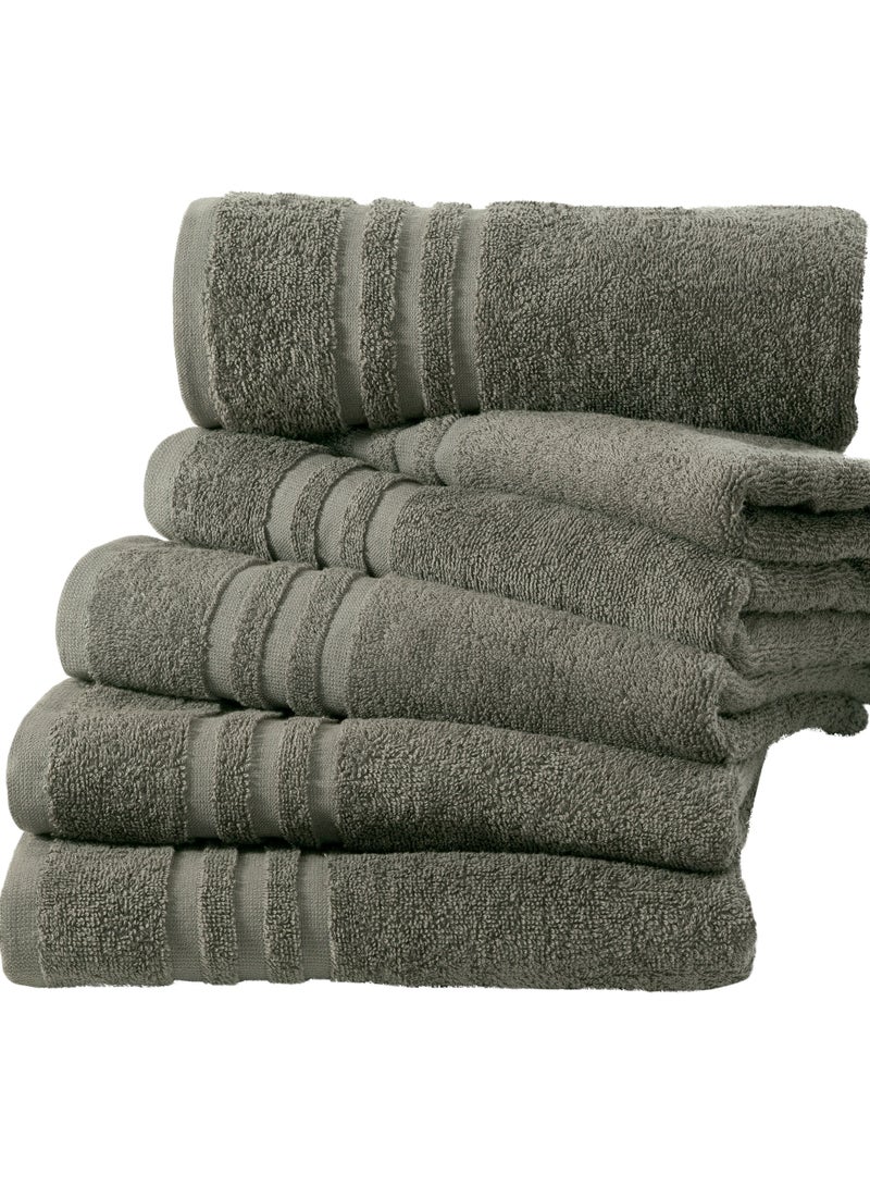 Bliss Casa Cotton Hair Towels 20x40 Inch (6 Pack) Multipurpose Light-Weight & Absorbent Quick Drying Towels Set for Hand, Gym, Pool, Spa, Hotel and Salon (White) (Dark Gray) - Image 5