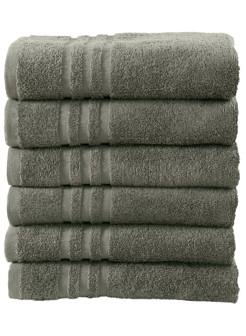 Bliss Casa Cotton Hair Towels 20x40 Inch (6 Pack) Multipurpose Light-Weight & Absorbent Quick Drying Towels Set for Hand, Gym, Pool, Spa, Hotel and Salon (White) (Dark Gray) - Image 1