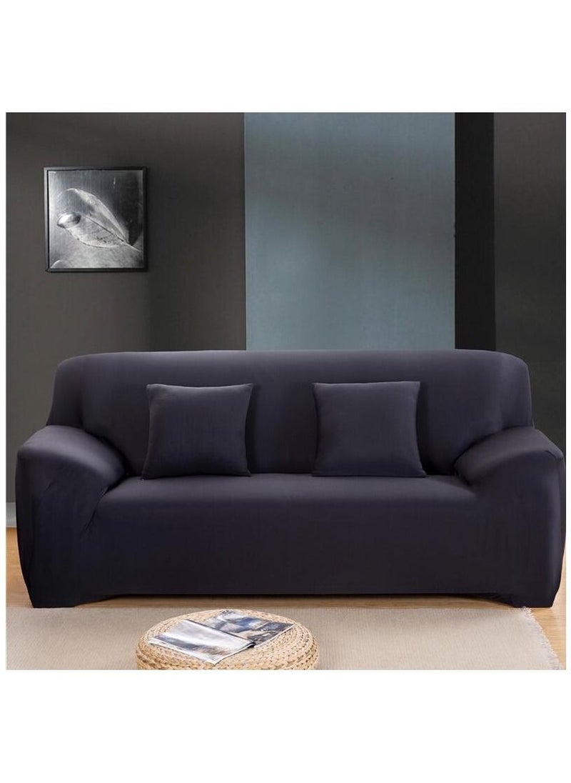 Exlene 2 Seater Solid Color Elastic Sofa Covers Couch Cover Slipcover  - Image 1