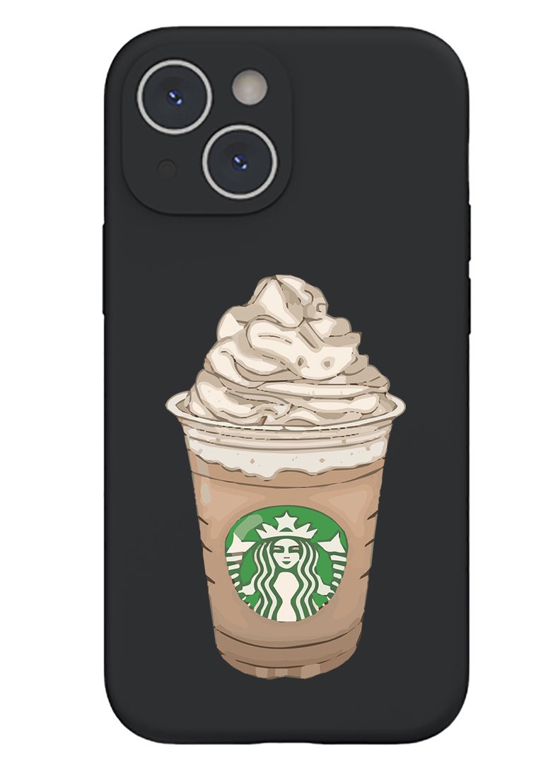 Theodor Protective Slim Fit Case Liquid Silicone Cover with Full Body Protection Anti-Scratch Shockproof Case For iPhone 15 Plus Black - Coffee - Image 1