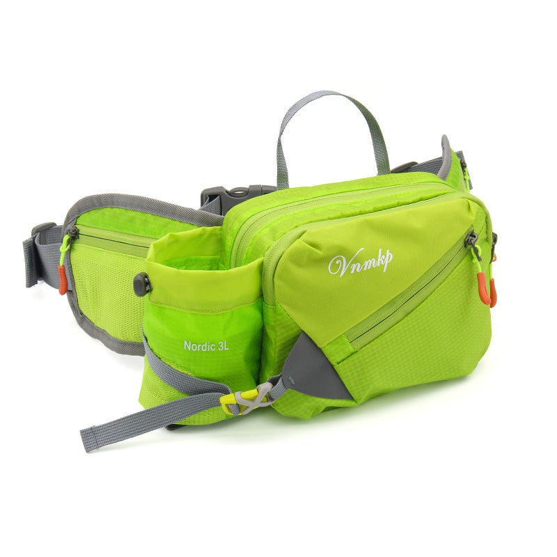 Vnmkp Waist Pack with Water Bottle Holder for Men and Women for Running Climbing Hiking Fitness Cycling and Other Outdoor Sports (Green) - Image 1