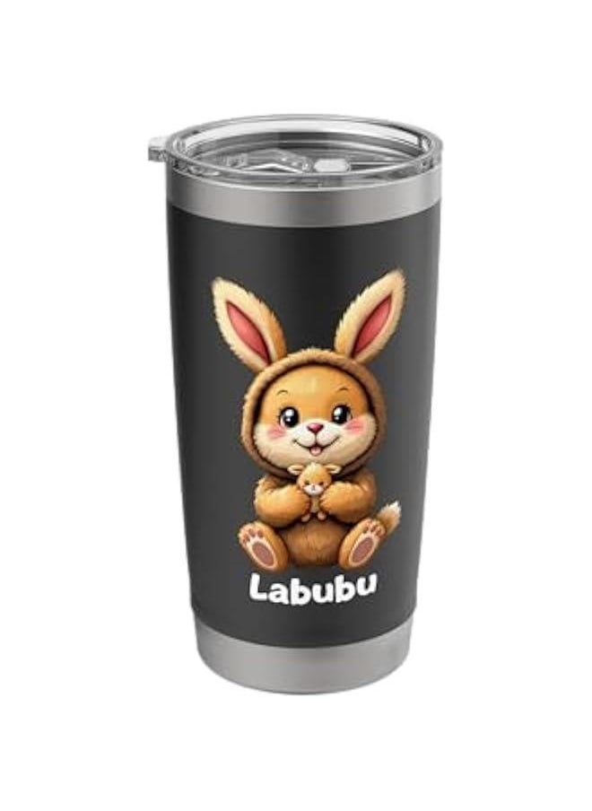 Arabest Labubu Cute Funny Monsters Brown Labubu Stainless Steel Insulated Tumbler  - Image 1
