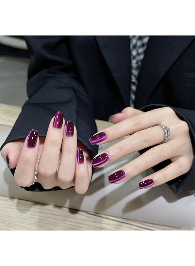 XEIJAYI Uv Led Gel Polish, Purple Cat Eye Gel Nail Polish, Magnetic Shimmer UV/LED Soak-Off Nail Gel, Long-Lasting Varnish for Salon & Home Manicure 10ml - Image 3