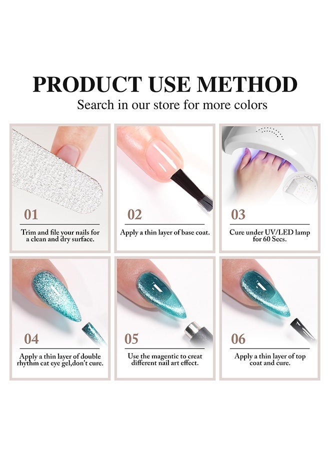 XEIJAYI Uv Led Gel Polish, Purple Cat Eye Gel Nail Polish, Magnetic Shimmer UV/LED Soak-Off Nail Gel, Long-Lasting Varnish for Salon & Home Manicure 10ml - Image 4