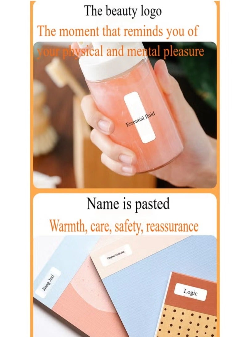 Portable Striped Wireless Printer, Mini Pocket Bluetooth Thermal Printer with 5 Rolls of Thermal Paper, Label and Photo Printer, Sticker Maker, Suitable for Office Organization, Home Kitchen, and School. Compatible with Android and iOS Smartphones, Can Print Labels, Receipts, Photos, Notes, and Memos - Image 3