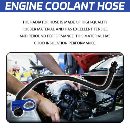 QKYS 1PCS Car Coolant Reservoir Hose, Black Rubber Engine Coolant Hose for SUV, Truck, RV, Radiator Hoses Replaces OEM#13251447 13408385 Compatible with Chevy Sonic 2012-2020 - Image 3