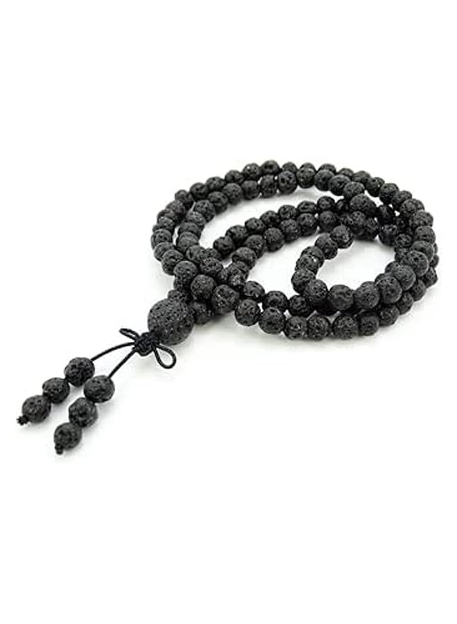 Handmade Multi-Purpose Natural 6mm Gemstone Buddhist 108 Beads Prayer Mala Stretchy Bracelet Necklace Healing  - Image 1