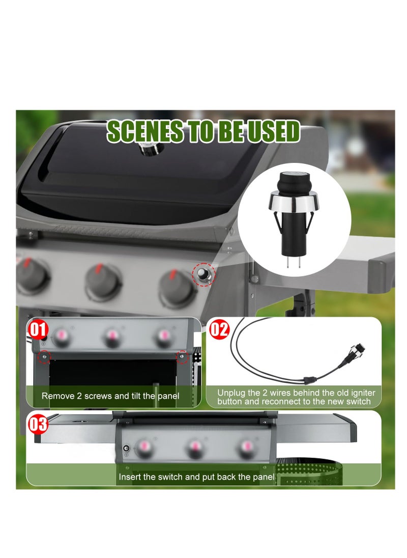 Excefore - GS4 Igniter for Weber, GS4 Grill Igniter Switch Push Button Accessories, Grill Igniter Replacement Parts for Weber #66220, Fit for Weber GS4 Genesis II & Spirit II Gas Grills S310 E310 S-210 E-210 - Image 1