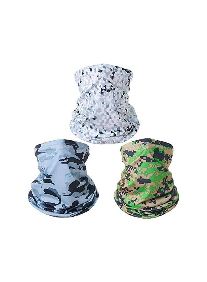 PROMASS 3 PCS Neck Gaiter Fishing Mask Bandana Sun Wind Dust Protection UV Headwear Balaclava Magic Scarf for Men Women Hunting, Cycling, Motorcycling, Running - Image 1