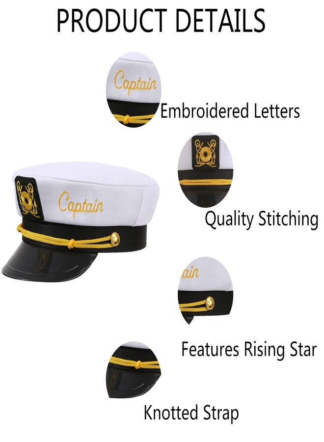 Erying 2 PCS Captain & First Mate Hat Set for Women Men Nautical Navy Skipper Sailor Hat Matching Hat Boating Gift - Image 3