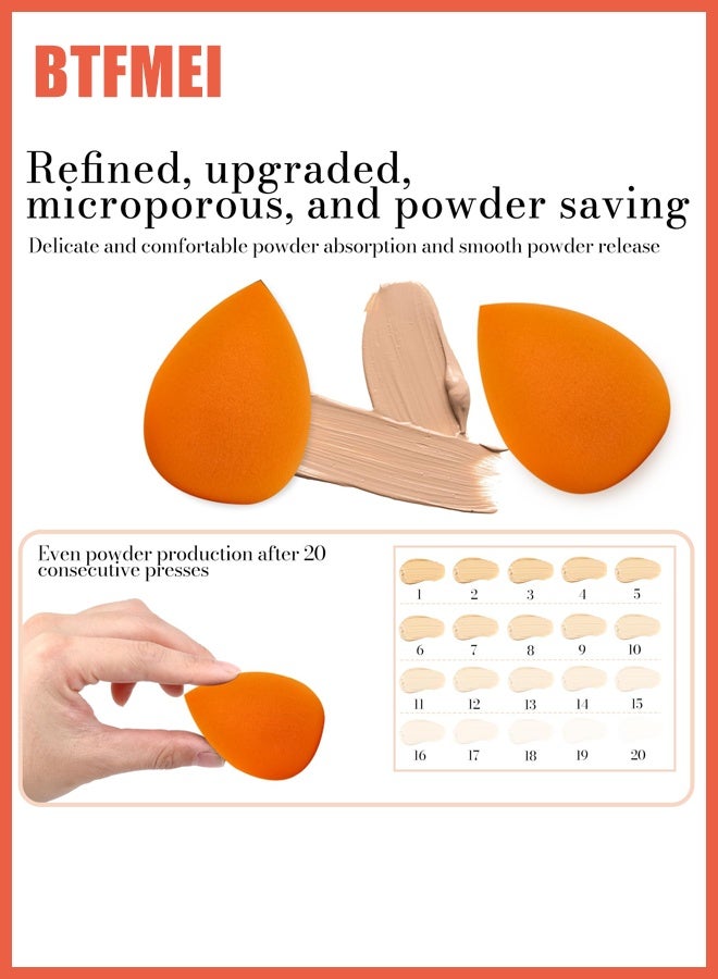 BTFMEI 14PCS Makeup Sponge Set, Beauty Blender Sponge - Soft Multi-colored Sponge, Wet and Dry for Liquid, Cream, And Powder Makeup with Storage Bottle (Brown) - Image 4