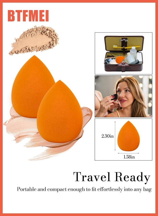 BTFMEI 14PCS Makeup Sponge Set, Beauty Blender Sponge - Soft Multi-colored Sponge, Wet and Dry for Liquid, Cream, And Powder Makeup with Storage Bottle (Brown) - Image 3