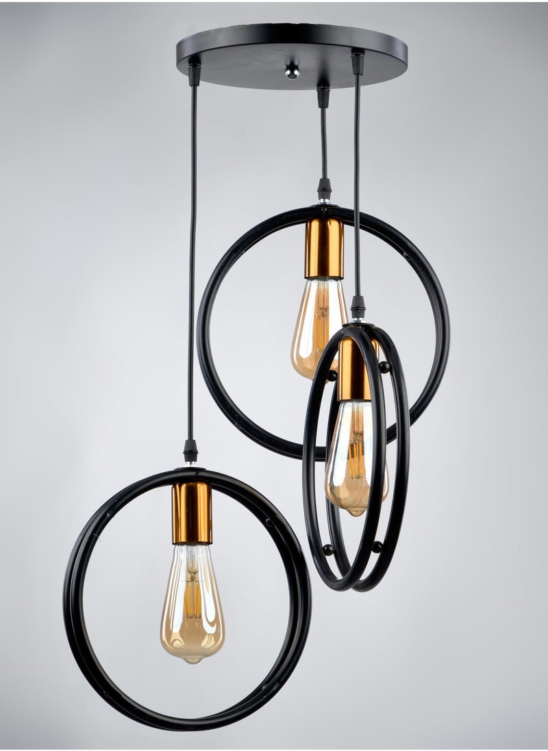 NAGAFA SHOP Modern Ring ceiling lamp Black 3R1027  - Image 1