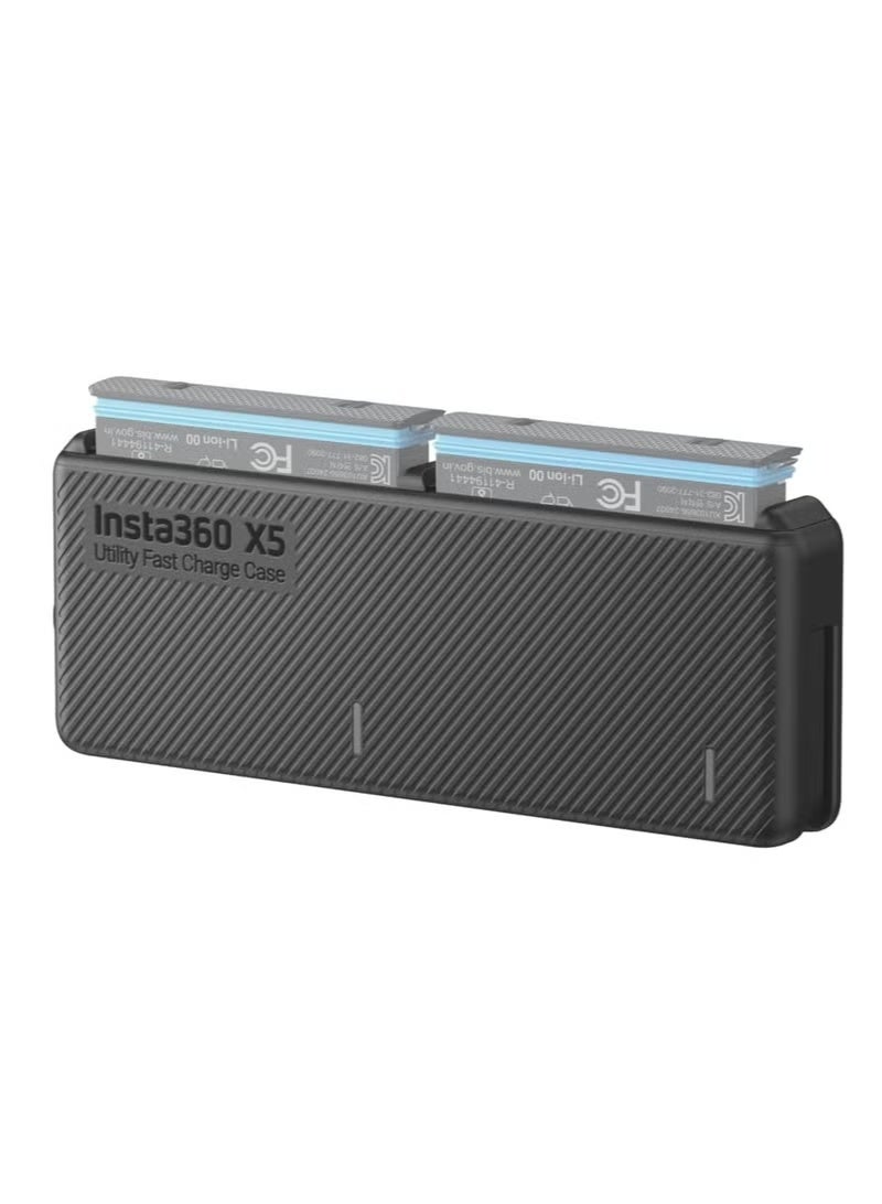 Insta360 X5 Utility Fast Charge Case | Dual Slot Battery Charger & Storage | Charges 3 Batteries Simultaneously (2 in Case + 1 in Camera) | Built-in USB-C Cable | 3 MicroSD Card Slots - Image 2