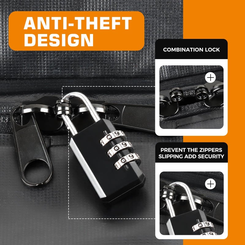 Kingfun Car Rooftop Cargo Carrier â€“ Waterproof 20 Cubic Feet Car Roof Bag Fit All Vehicles with/Without Roof Racks, Includes Anti-Slip Mat, 8 Reinforced Straps & 6 Door Hooks, Luggage Locksï¼ˆBlackï¼‰ - Image 5