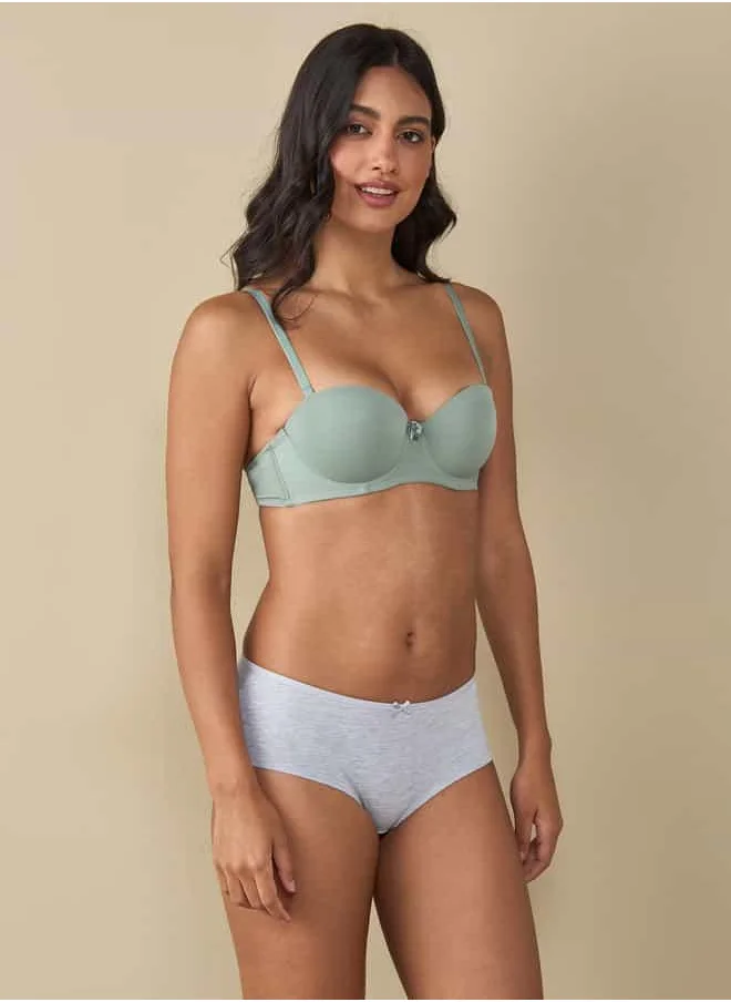Splash FAV Set of 2 - Plain Balconette Bra with Bow Detail