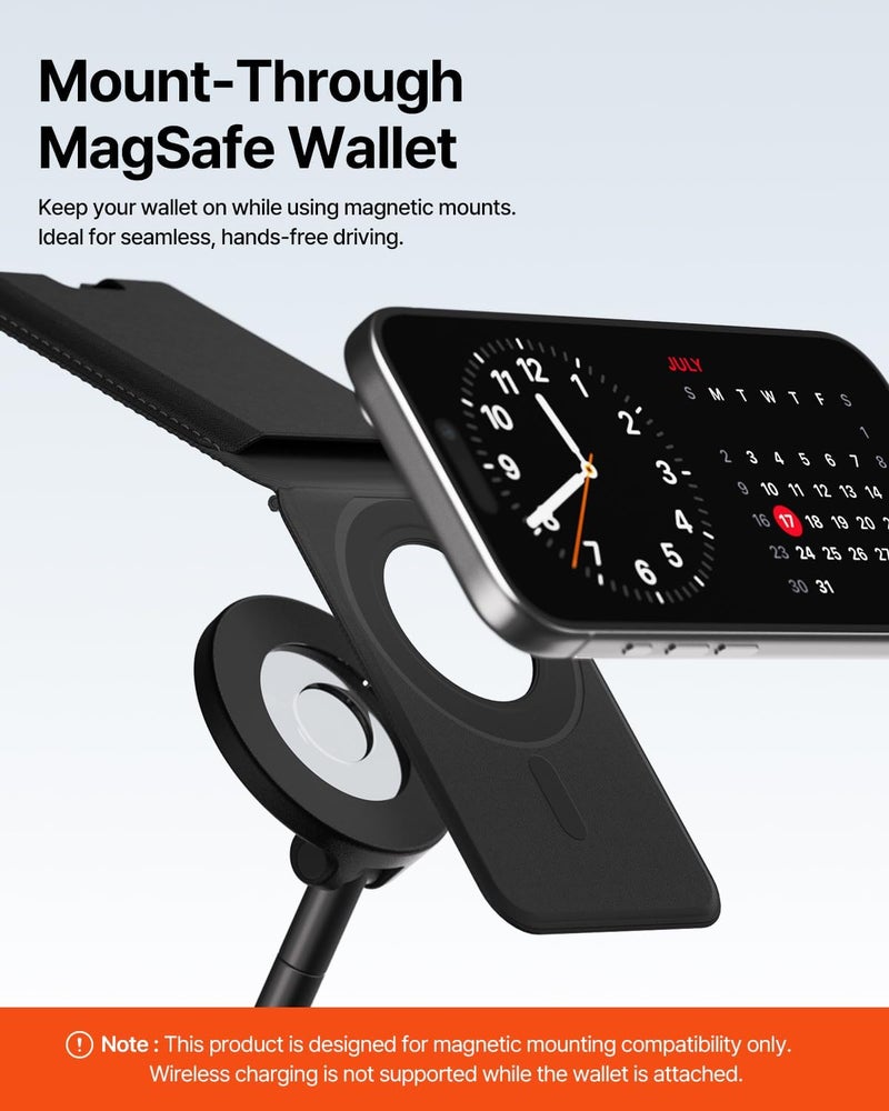 Sinjimoru Magnetic Wallet for MagSafe, Slim and Lightweight 3-Card Phone Wallet with Adjustable Stand, Strong Magnetic Card Holder for iPhone 17/16/15/14/13/12 Series, M-Viica Stand, Black, Minimalist - Image 2