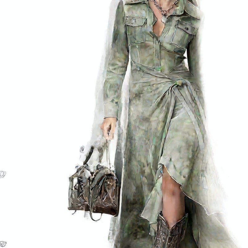 Retro Long Sleeve Printed Maxi Dress Vacation Floral Boho Dress - Image 4