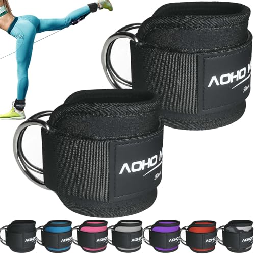 AOHO MOOON Ankle Strap for Cable Machine Attachments, gym accessories for women and men, neoprene ankle cuffs for glute kickback, leg Workouts ande Booty Hip Abductors Exercise - Image 1