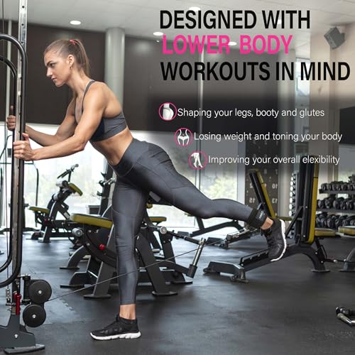 AOHO MOOON Ankle Strap for Cable Machine Attachments, gym accessories for women and men, neoprene ankle cuffs for glute kickback, leg Workouts ande Booty Hip Abductors Exercise - Image 2