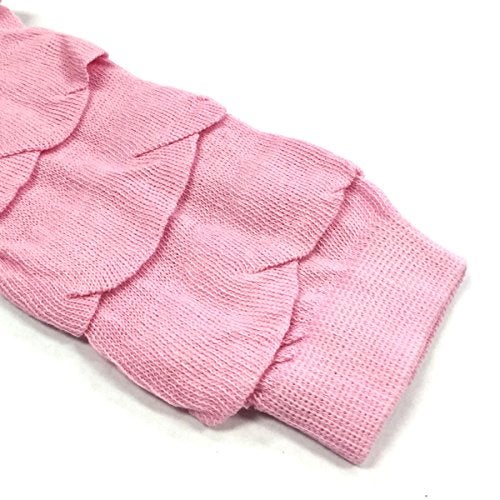 Bowbear Little Girls 3 Pair Layered Ruffles Leg Warmers, White, Black, Pink - Image 4