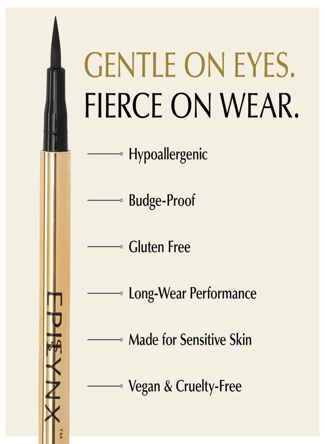 EPILYNX Waterproof Liquid Eyeliner - Smudge-Proof, Long-Lasting Vegan Liquid Eyeliner Pen with Precision Tip for Smooth Application, Gluten-Free, Hypoallergenic Eye Liner - 2mL Black - Image 5