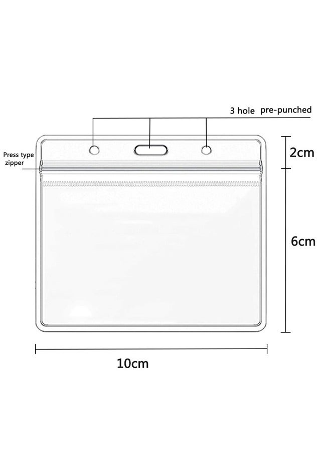 GUSGU 10pcs Plastic Name Badge Holders with Lanyard Clear Waterproof ID Badge Holder with Clip Lanyard for School Business Office - Image 3