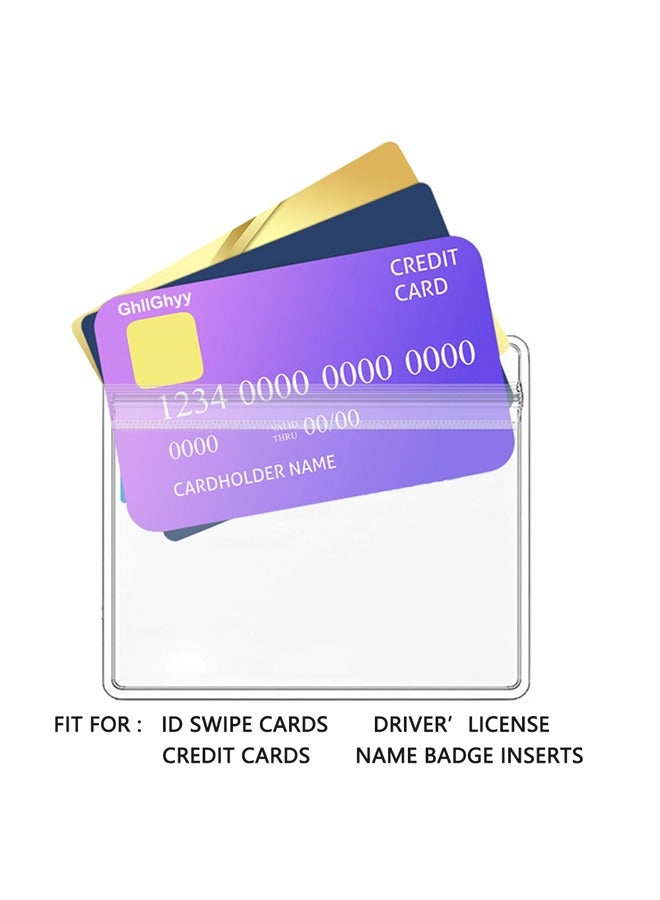 GUSGU 10pcs Plastic Name Badge Holders with Lanyard Clear Waterproof ID Badge Holder with Clip Lanyard for School Business Office - Image 4