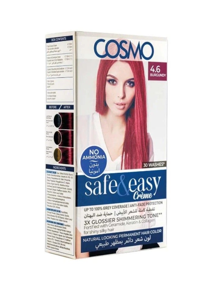 كوزمو صبغة شعر دائمه خالية من الامونيا 4.60  عنابي