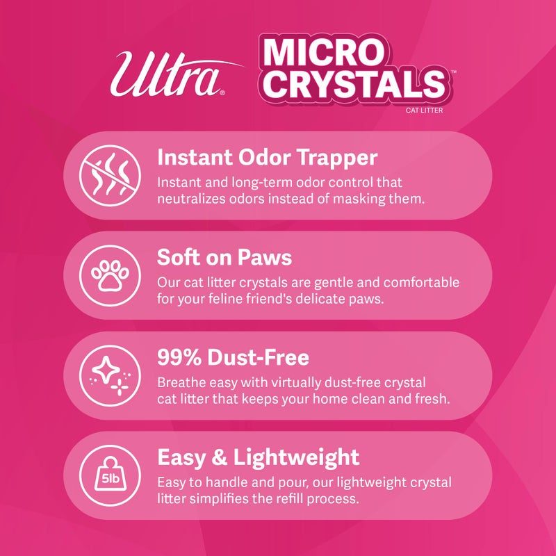 Ultra Micro Crystals Cat Litter - 99.9% Dust Free, Soft on Paws, Fragrance Free - 5 Lbs. - Image 3