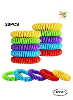 Ocean 20 Pcs Mosquito Repellent Bracelet Multicolour, Citronella All Natural Deet Free Anti Insect Bands, Keep Away Midges, Waterproof Outdoor Bug Repellent Wristbands Safe for Adults and Kids  - Image 1