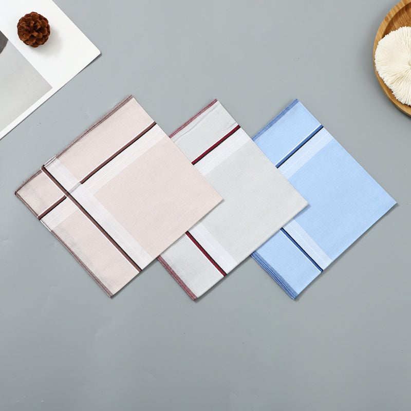 40Cm Men'S Handkerchief To Wipe Sweat, Nostalgic Sweat-Absorbent Portable Square Towel Plaid Classic Old-Fashioned Handkerchief Small Square Towel Handkerchief - Image 3