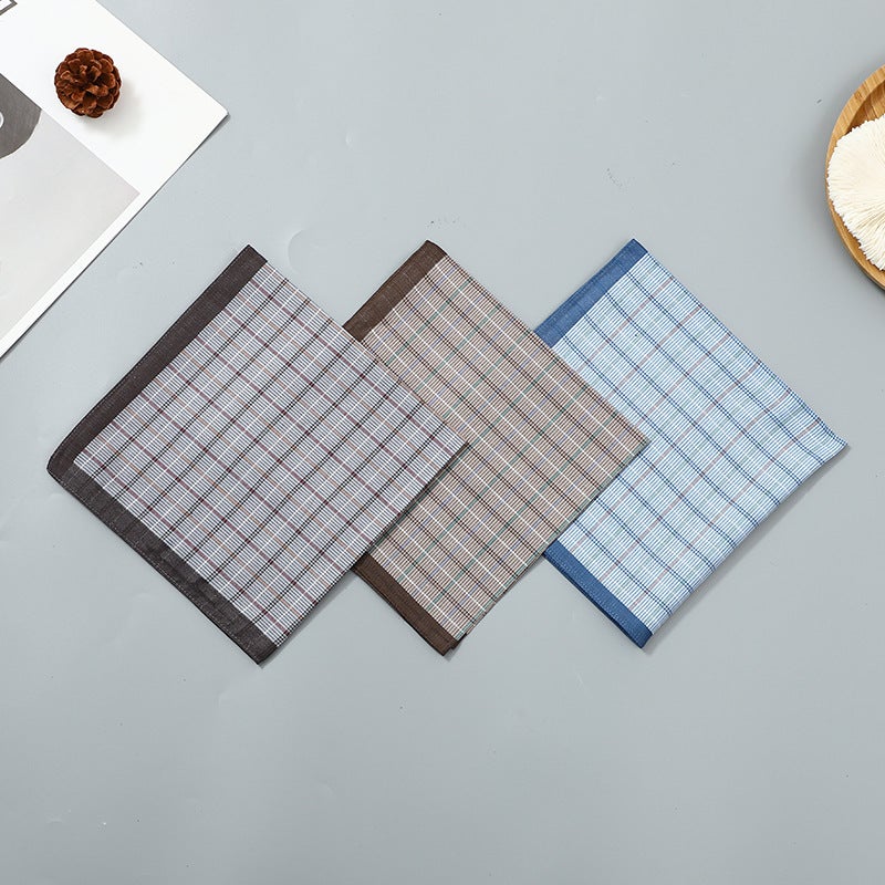 40Cm Men'S Handkerchief To Wipe Sweat, Nostalgic Sweat-Absorbent Portable Square Towel Plaid Classic Old-Fashioned Handkerchief Small Square Towel Handkerchief - Image 4