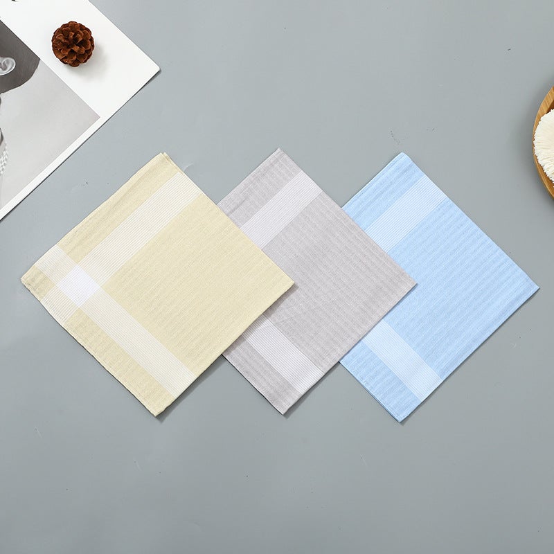 40Cm Men'S Handkerchief To Wipe Sweat, Nostalgic Sweat-Absorbent Portable Square Towel Plaid Classic Old-Fashioned Handkerchief Small Square Towel Handkerchief - Image 1