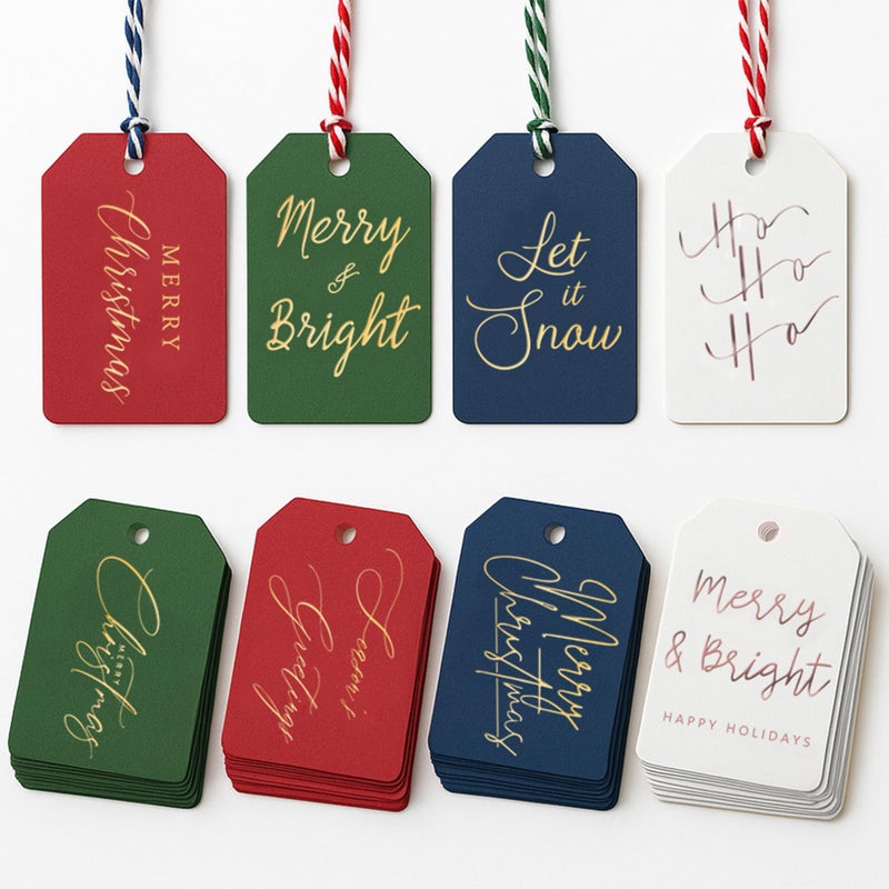 MHSMHL Christmas Gift Tags 64 Holiday Present Tags with Colored String for Personalizing Your Holiday Gifts DIY Xmas Decorations Gift Labels Gift Tags for Presents Christmas Name Tag for Gifts Decor - Image 3