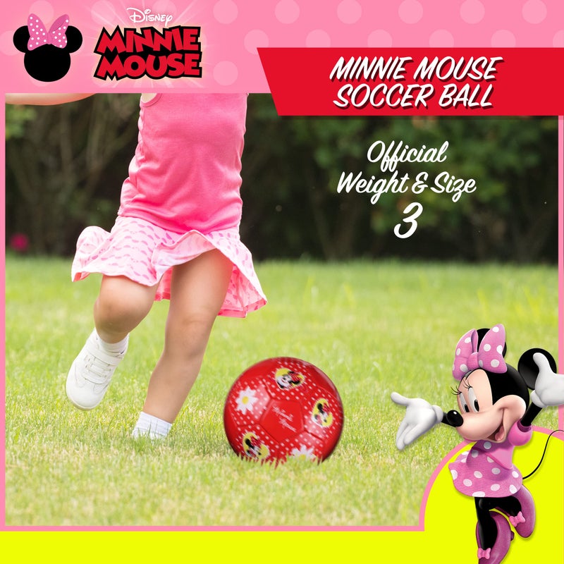 Capelli Sport Disney Minnie Mouse Kids Soccer Ball Size 3  Dots And Daises Officially Licensed Futbol For Boys And Girls Soccer Players  Red - Image 2