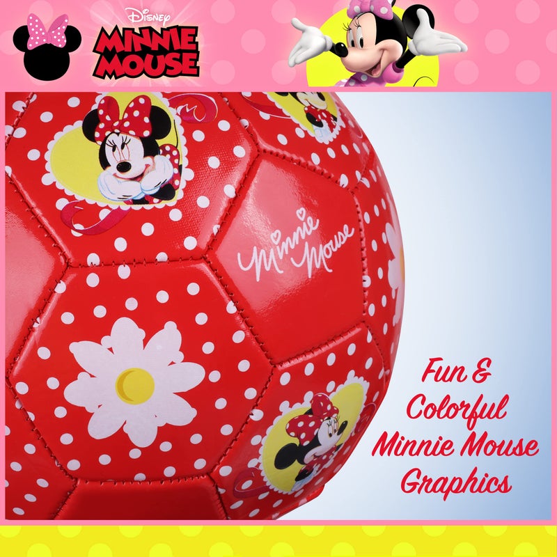 Capelli Sport Disney Minnie Mouse Kids Soccer Ball Size 3  Dots And Daises Officially Licensed Futbol For Boys And Girls Soccer Players  Red - Image 3