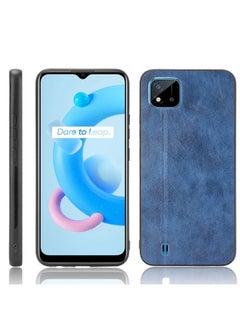 HuHa Case Cover For Realme C11 2021 / Realme C20 Shockproof Sewing Cow Pattern Skin PC + PU + TPU Case Blue 